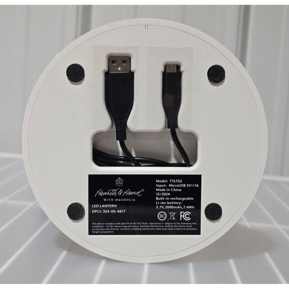 Hearth & Hand Portable LED Cream White Rechargeable Table or Hanging Lantern - Picture 5 of 9